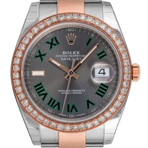 Rolex DateJust 41 Steel and Rose Gold Slate Dial Custom Bezel 126301