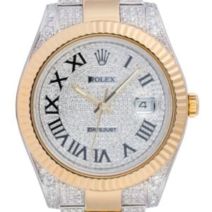 Custom Diamond Set Rolex Datejust II in steel and 18ct yellow gold 116333