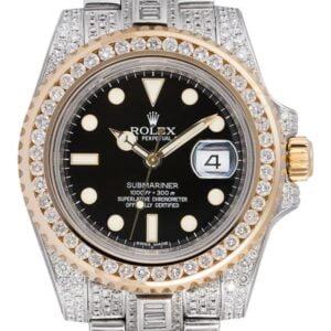 Rolex Submariner Date 116613LN Watch Custom Diamond Set